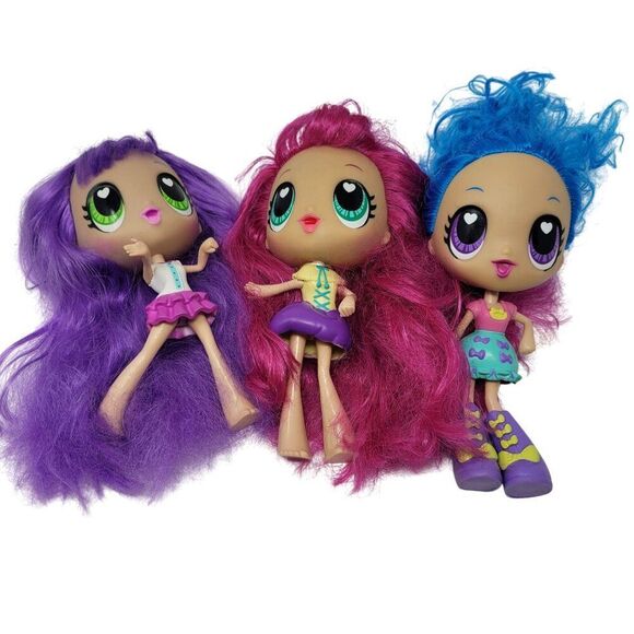Kawaii Crush Set Of 3 Big Eyes 8" Dolls Colored Hair 2013 Spin Master - Picture 10 of 10